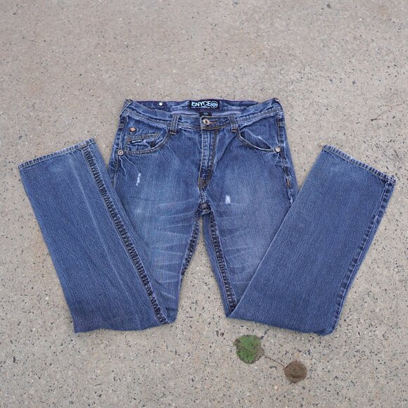 Vintage Y2K Enyce Low Rise Baggy Jeans Size 34 Light Wash Relaxed Fit - Picture 1 of 16